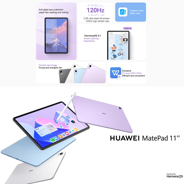 Paperfeel Diffuse Screen, HarmonyOS 3.1 Qualcomm Snapdragon 865 Octa Core up to 2.84GHz, Not Support Google Play, 8GB+256GB Diffuse Screen