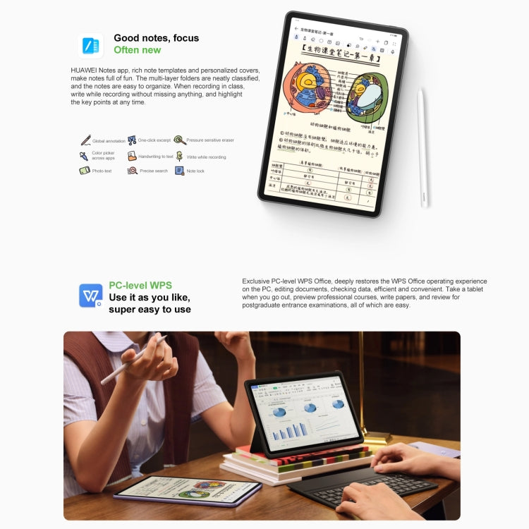 Paperfeel Diffuse Screen, HarmonyOS 3.1 Qualcomm Snapdragon 865 Octa Core up to 2.84GHz, Not Support Google Play, 8GB+256GB Diffuse Screen