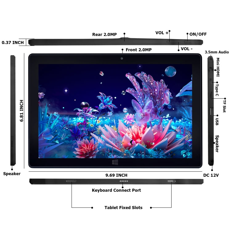 Windows 11, Intel Celeron J4105 Quad Core, Support TF Card & HDMI & Bluetooth & Dual WiFi, with Keyboard, 16GB+512GB with Keyboard
