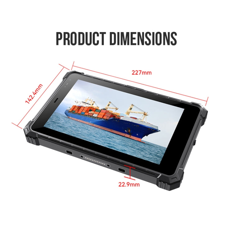 IP68 Waterproof Shockproof Dustproof, Android 10.0 MT6771 Octa Core, Support GPS/WiFi/BT/NFC, US Plug, 8 inch 8GB+128GB