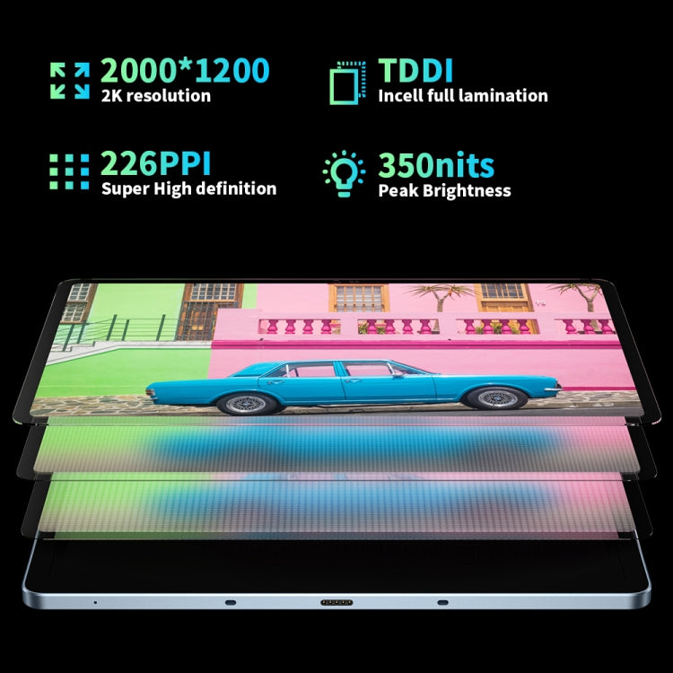 Android 11 Unisoc T618 Octa Core up to 2.0GHz, Support Dual SIM & WiFi & Bluetooth, Global Version with Google Play, US Plug, Hpad1  8GB+128GB, Hpad1 8GB+128GB