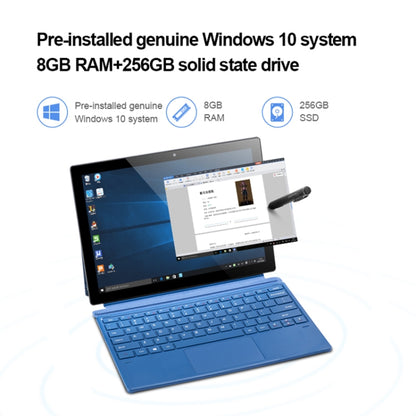 Windows 10 System, Qualcomm Snapdragon 850 Octa Core up to 2.96GHz, Not Include Keyboard & Stylus Pen, Support Dual SIM & Dual Band WiFi & Bluetooth & GPS, US Plug, 8GB+256GB