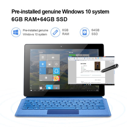 Windows 10 System, Intel Gemini Lake N4120 Quad Core up to 2.6GHz, with Keyboard & Stylus Pen, Support Dual Band WiFi & Bluetooth & TF Card & HDMI, US Plug, PiPO W10 with Keyboard & Stylus Pen