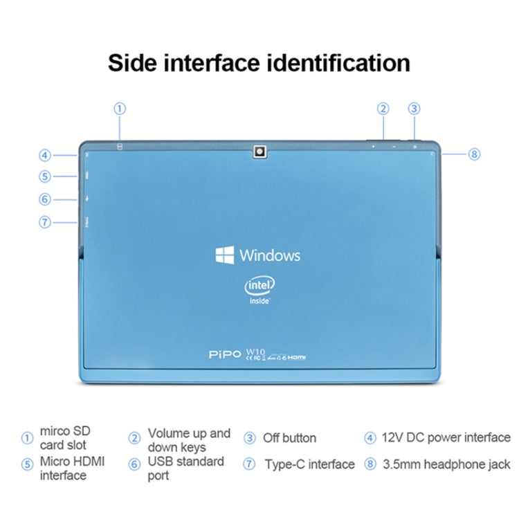 Windows 10 System, Intel Gemini Lake N4120 Quad Core up to 2.6GHz, with Keyboard & Stylus Pen, Support Dual Band WiFi & Bluetooth & TF Card & HDMI, US Plug, PiPO W10 with Keyboard & Stylus Pen