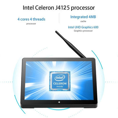 Windows 10 Intel Celeron J4125 Quad Core up to 2.7GHz, Support WiFi & BT & TF Card & HDMI & RJ45, H10PRO 8GB+128GB+128GB