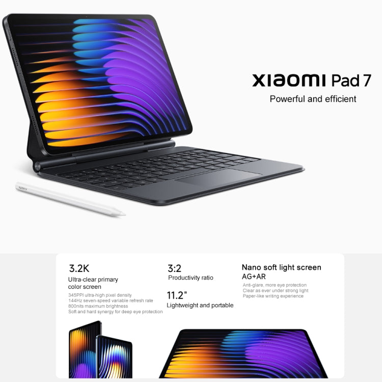 Xiaomi Pad 7 11.2 inch, 12GB+128GB, HyperOS 2 Qualcomm Snapdragon 7+ Gen3 Octa Core, 12GB+256GB