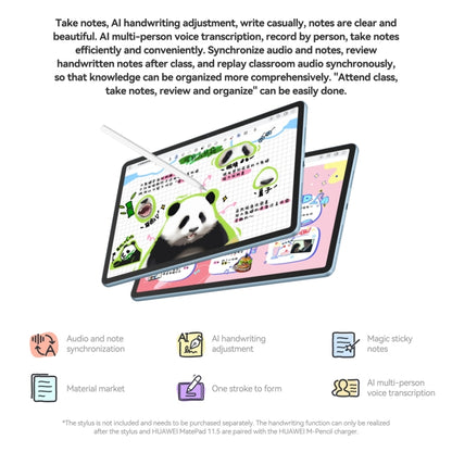 HUAWEI MatePad 11.5 2024, WiFi Soft Light Screen 8GB+256GB 120Hz HarmonyOS 4.2 Histen 9.0 Hisilicon Kirin 8000, 8GB+256GB Soft Light Screen