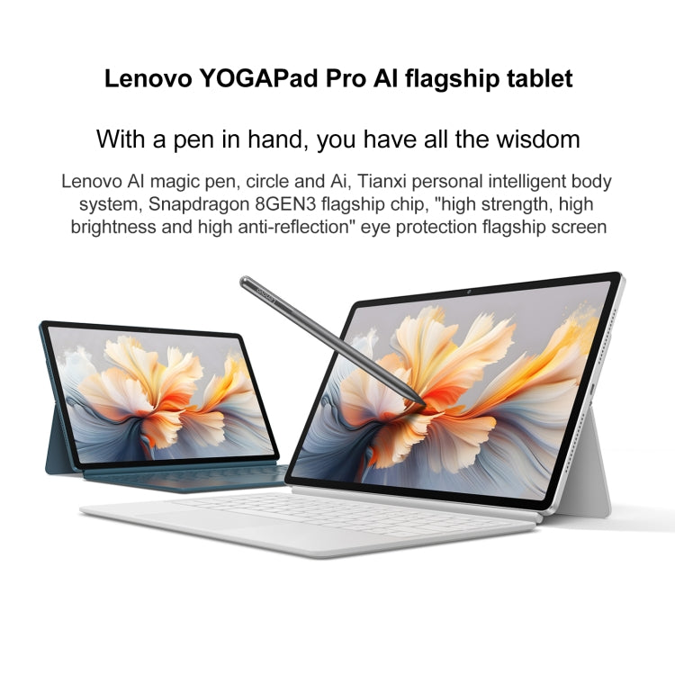 Lenovo YOGA Pad Pro AI 12.7 inch WiFi Tablet, 12GB+256GB, Android OS, Qualcomm Snapdragon 8 Gen3 Octa Core, 12GB+256GB