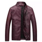 Men Slim-fit Washed PU Leather Jacket, M, L, XL, XXL, XXXL