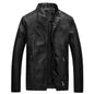 Men Slim-fit Washed PU Leather Jacket, M, L, XL, XXL, XXXL