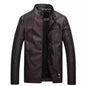 Men Slim-fit Washed PU Leather Jacket, M, L, XL, XXL, XXXL