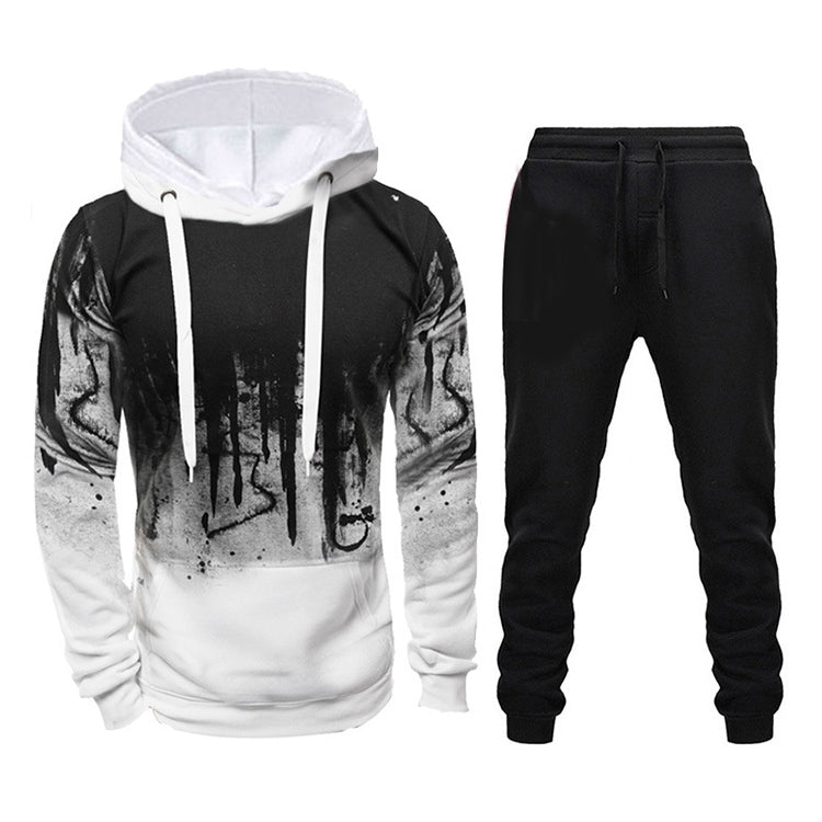 Men Loose Print Hoodie Sport Sweatshirt Set S, M, L, XL, XXL, XXXL, XXXXL