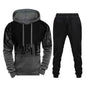 Men Loose Print Hoodie Sport Sweatshirt Set (Color:Red Size:XXXL), S, M, L, XL, XXL, XXXL, XXXXL, 5XL