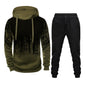 Men Loose Print Hoodie Sport Sweatshirt Set (Color:Red Size:XXXL), S, M, L, XL, XXL, XXXL, XXXXL, 5XL