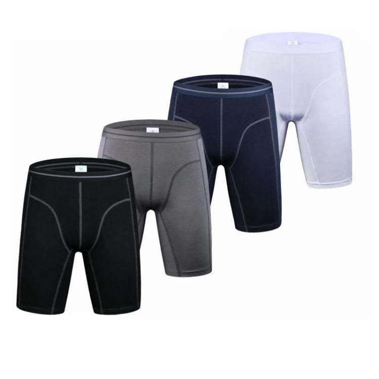 Men Fitness Exercise Lengthened Anti-wear Pure Cotton Five Points Underwear, L, XL, XXL, XXXL, XXXXL