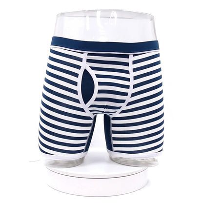 Striped Cotton Men Underwear Fat Guy Plus Long Boxer Underwear, XXXXL, XXXXXL, XXXXXXL